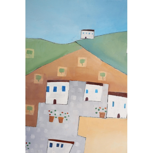 20 - ARR Katty McMurray (b 1970), Seven Pots Skiathos, oil on canvas, signed to lower right, titled, sign... 