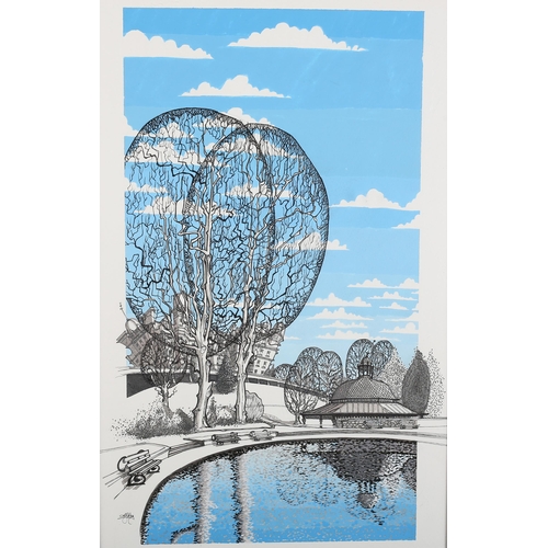 88 - ARR Alister Colley (b 1976), Magnesia Well, Valley Gardens, Harrogate, acrylic and ink, signed to lo... 