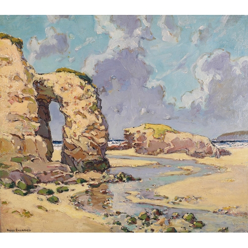 18 - Hurst Balmford (1871-1950), The Beach Portreath, oil on artist's board, signed to lower left, 46cm x... 