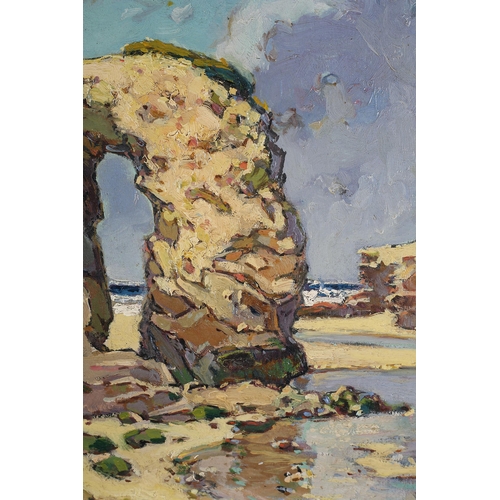 18 - Hurst Balmford (1871-1950), The Beach Portreath, oil on artist's board, signed to lower left, 46cm x... 