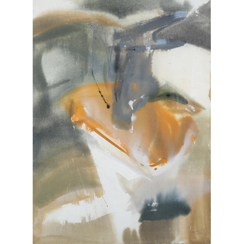 71 - ARR Willy Tirr (1915-1991), Abstract in grey and umber, watercolour, signed to lower right, 77cm x 5... 