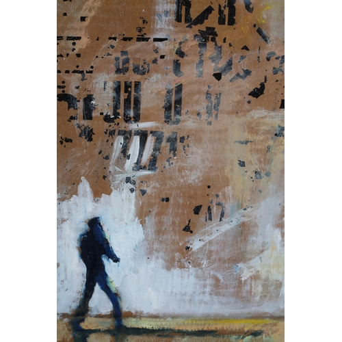 77 - Richard Gower (b 1962), Mr Blue Sky - Graffiti Reflection, mixed media on cardboard, signed to lower... 