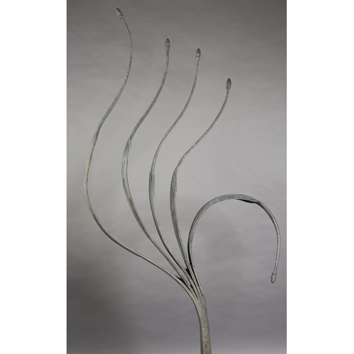 10 - ARR Helen Sinclair (b 1954), Leaf forms, bronze, garden sculpture, 98cm wide at base x 193cm high