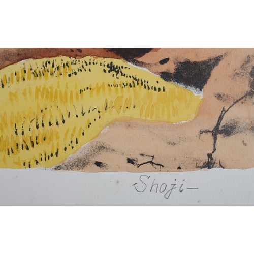 122 - Shoji Japanese 20th/21st century, Mountain landscape, colour print, no 3/30, numbered and signed in ... 