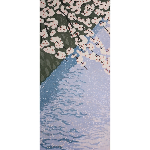 125 - Mihoko Kasamatsu 20th century, Blossom, woodblock print in colours, signed and numbered XCIV/C in pe... 