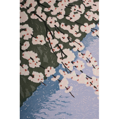 125 - Mihoko Kasamatsu 20th century, Blossom, woodblock print in colours, signed and numbered XCIV/C in pe... 