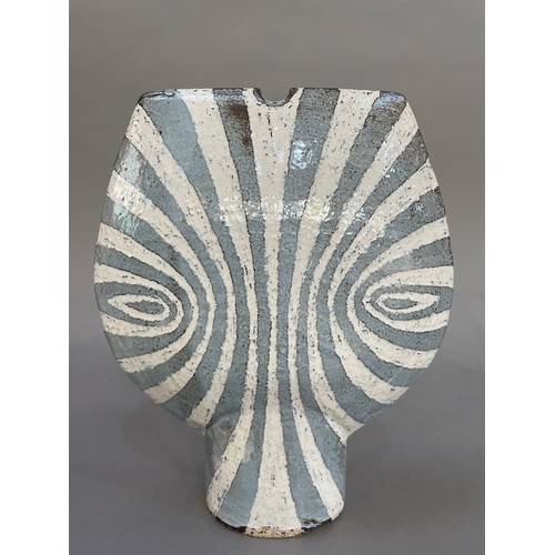 6 - ARR Tony Sugden 20th/21st century, A stoneware grey and white glazed spade vase, painted 'S' mark to... 