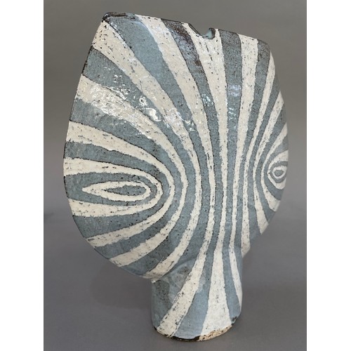 6 - ARR Tony Sugden 20th/21st century, A stoneware grey and white glazed spade vase, painted 'S' mark to... 