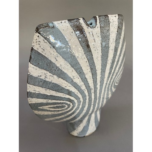 6 - ARR Tony Sugden 20th/21st century, A stoneware grey and white glazed spade vase, painted 'S' mark to... 