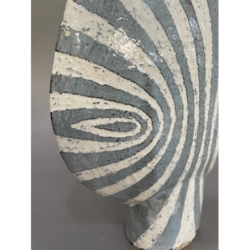 6 - ARR Tony Sugden 20th/21st century, A stoneware grey and white glazed spade vase, painted 'S' mark to... 