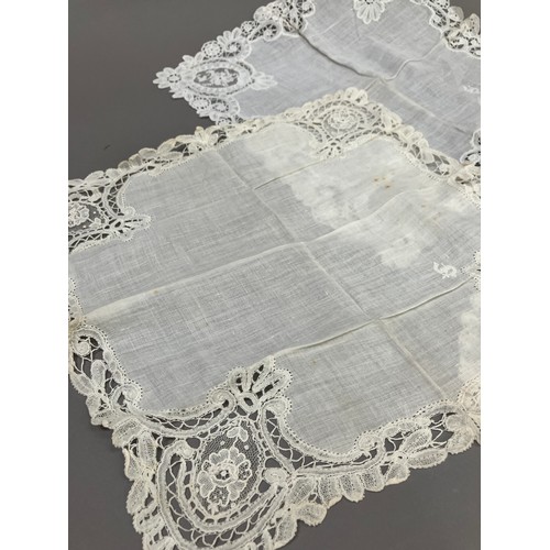 270 - Antique Lace: seven Mixed Brussels handkerchieves, the needlework to the corners, fine lawn (7) (Shi... 