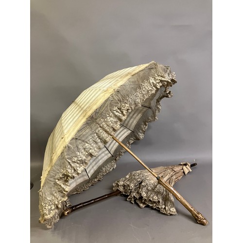 79 - Two Edwardian fabric parasols (Shipping category F)