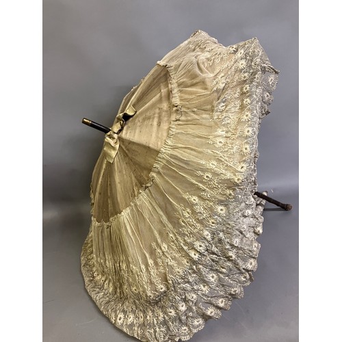 79 - Two Edwardian fabric parasols (Shipping category F)