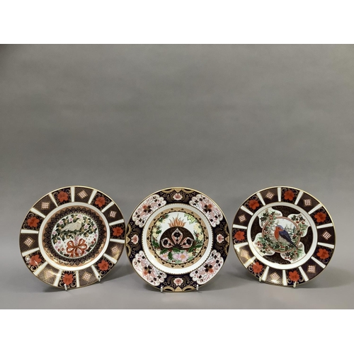 27 - Three Royal Crown Derby Christmas plates, 1992 No: 213/ 2000, decorated with a partridge in a pear t... 