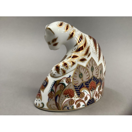 3 - A Royal Crown Derby Bengal tiger cup, 1995, gold button, 10cm high