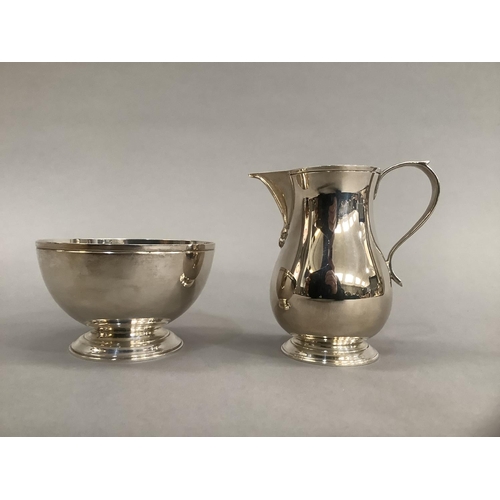 376 - Silver sugar and cream jug, Birmingham 1968 and 1970, total approximate weight 8oz