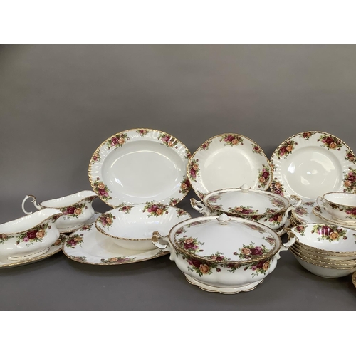 40 - A Royal Albert Old Country Roses tea, coffee and dinner service comprising six teacups and saucers, ... 