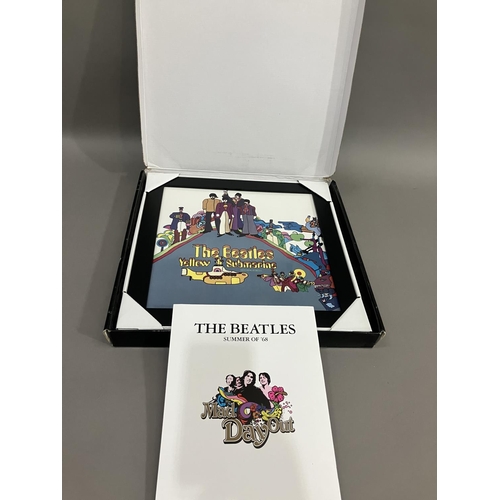 48 - A Coalport Characters Beatles Yellow Submarine plaque, together with a Mad Day Out photoshoot book b... 