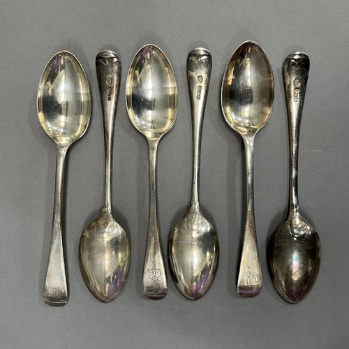 404 - A set of six Victorian silver teaspoons, London 1898 for Josiah Williams & Co in gadroon edged Hanov... 