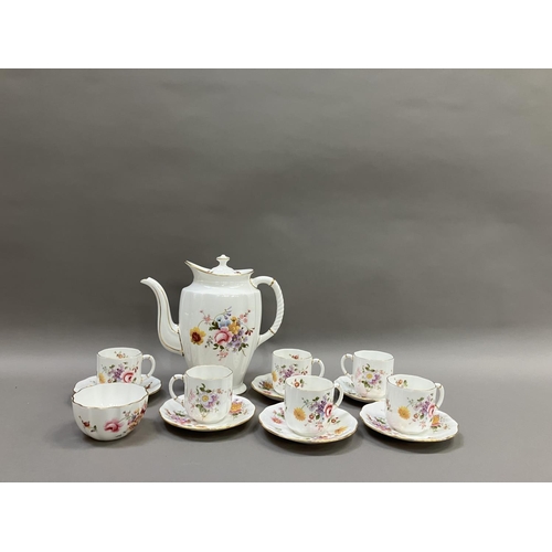 297 - A Royal Crown Derby, Derby Posies pattern coffee service for  six comprising coffee pot, sugar bowl,... 