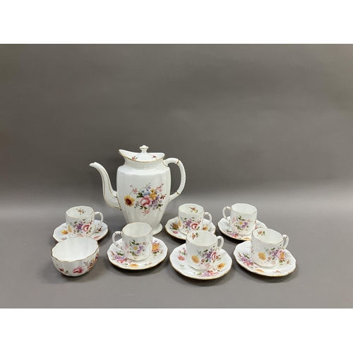 297 - A Royal Crown Derby, Derby Posies pattern coffee service for  six comprising coffee pot, sugar bowl,... 