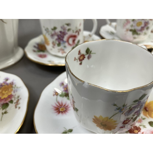 297 - A Royal Crown Derby, Derby Posies pattern coffee service for  six comprising coffee pot, sugar bowl,... 