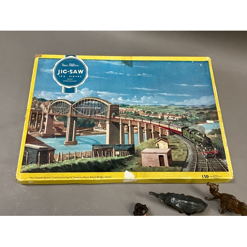 246 - A vintage Ian Allan jigsaw of the Cornish Riviera steam train crossing the river Tamor on Royal Albe... 