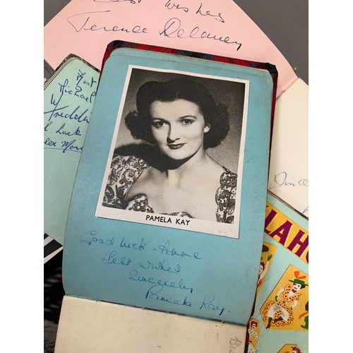 256 - Three autograph books including Dorothy Lamour, Katherine Hepburn, Margaret Lockwood, Bela Lugosi an... 