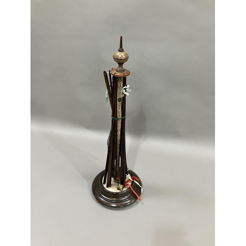 320 - A Victorian wool winder with lobed finial, 60cm high