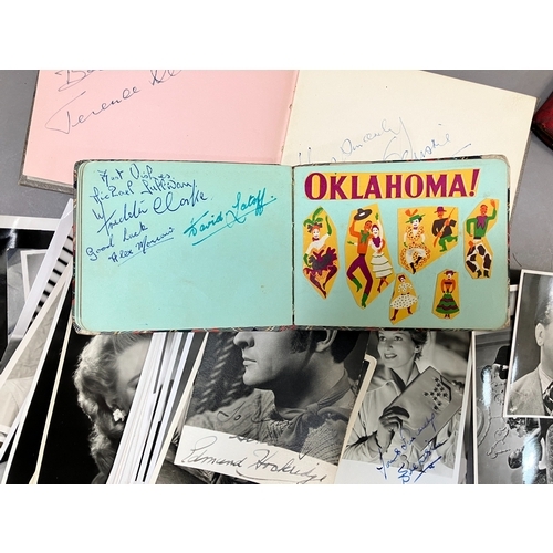 256 - Three autograph books including Dorothy Lamour, Katherine Hepburn, Margaret Lockwood, Bela Lugosi an... 