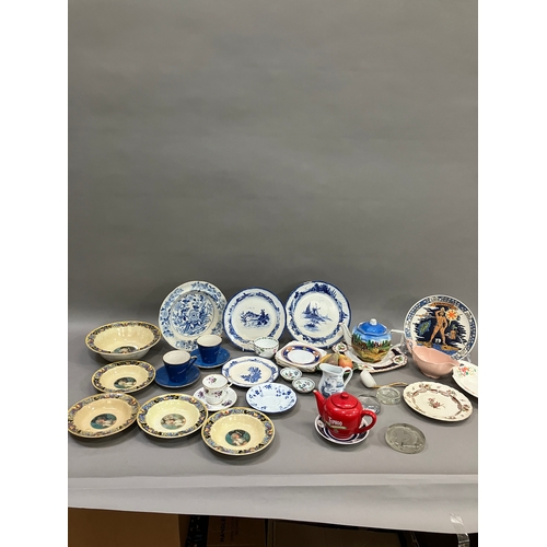 110 - A collection of ceramics including Cheddar teacups and saucers