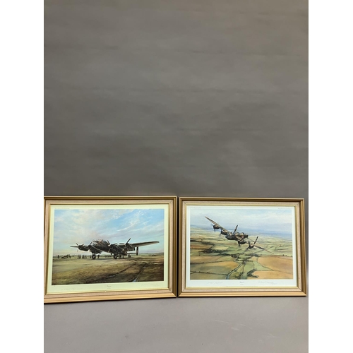 216 - Two RAF colour prints after Robert Taylor, 'Crewing Up' signed in pencil to the margin 636/859 and a... 