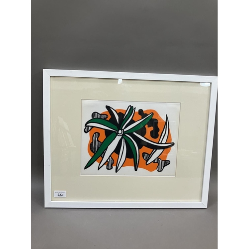 223 - Fernand Leger (1881-1955), cubist lithograph circa 1971, 24cm x 31cm