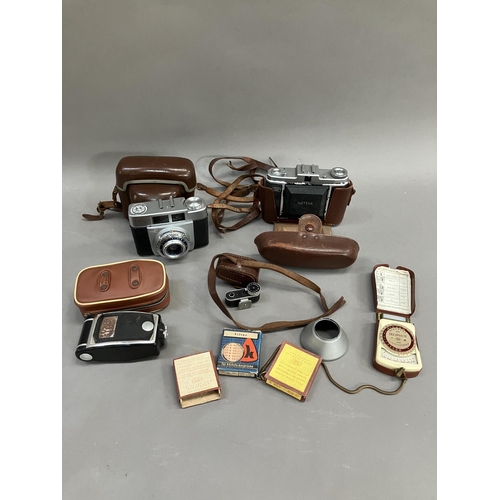 242 - Cameras including Zeiss Icon Nettar SLR with carry case, a Zeiss Icon Calora SLR with carry case wit... 