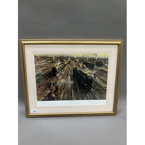 220 - By and after Terrence Cuneo, Clapham Junction, limited edition colour print 791/850, signed in penci... 