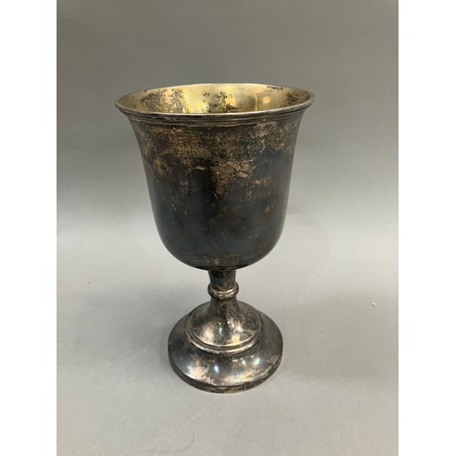 358 - A Victorian silver ecclesiastical chalice, Sheffield 1896 for Walker & Hall, fluted bowl, engraved '... 