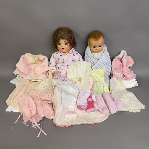 184 - A mid 20th century German composition doll with moulded hair, sleeping eyes and open mouth, jointed ... 