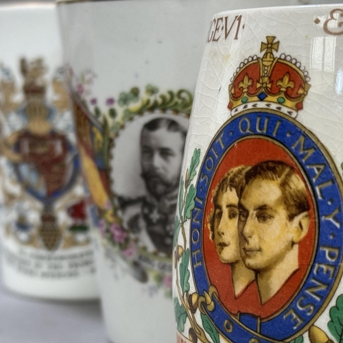 98 - A creamware basket, together with Royal commemorative items, Queen Elizabeth II and later, a glass i... 