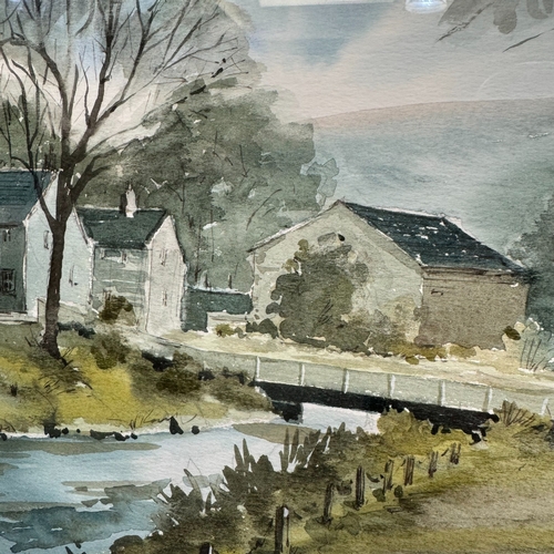 253 - Grassington, watercolour over pencil, indistinctly signed to lower right Allan ...wards, 33cm x 46cm... 