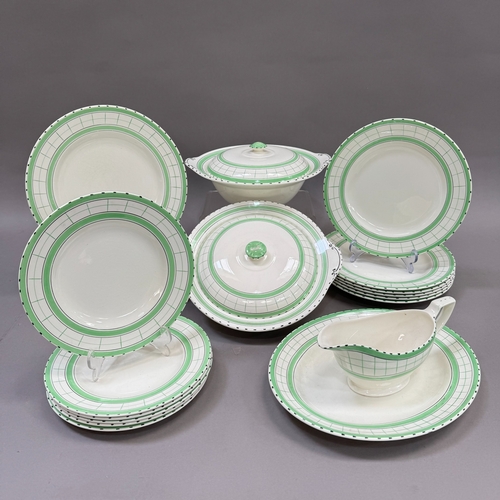 149 - A Sydney British Anchor Cottage Green dinner service including five 10