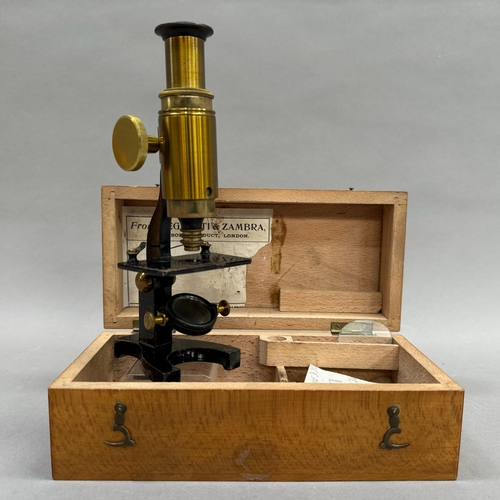 29 - A Negretti and Zambra microscope in wooden case