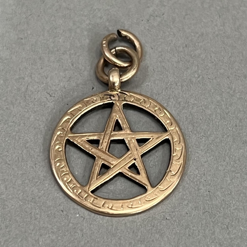 212 - A George V Masonic watch fob in 9ct rose gold Birmingham 1916, the pierced five pointed star within ... 