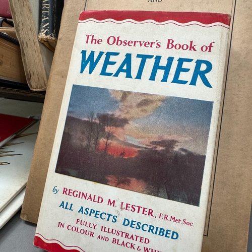 153 - A box of books including The Observer's Book of Weather with dust jacket, two Ward Lock books - The ... 