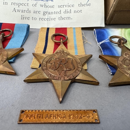 314 - WWII medals for Gordon Lumley along with list of awards for which he did not live to receive - namel... 