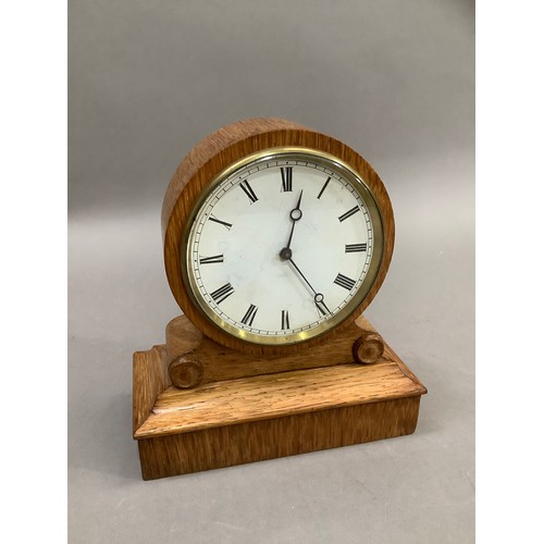 209 - A late 19th century eight day pendulum drum time piece in a later oak case