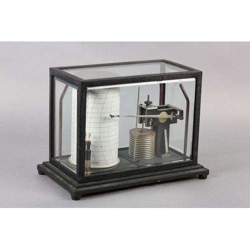 230 - A MICRO-BAROGRAPH BY SHORT & MASON c1935, no B846 in five light black painted metal case with bevele... 