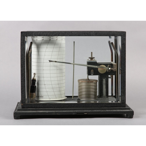 230 - A MICRO-BAROGRAPH BY SHORT & MASON c1935, no B846 in five light black painted metal case with bevele... 