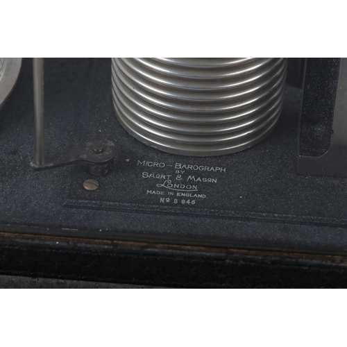 230 - A MICRO-BAROGRAPH BY SHORT & MASON c1935, no B846 in five light black painted metal case with bevele... 