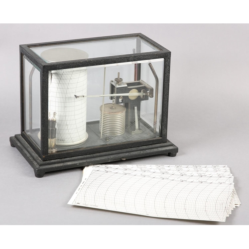 230 - A MICRO-BAROGRAPH BY SHORT & MASON c1935, no B846 in five light black painted metal case with bevele... 