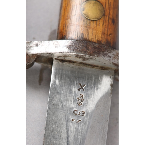 170 - A BRITISH 1888 PATTERN MK1 LEE METFORD BAYONET 30cm double edged blade stamped with crown 11 '01 EFD... 